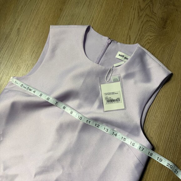NWT Self-Portrait Lilac Taffeta Mini Dress purple shift size US 6 UK 10 S - Picture 9 of 13